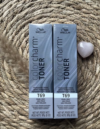 DUOPACK - Wella Color Charm Toner - T69 - Pearl Gray - Creme Toner - Wella Toner - Ice blonde - Ijsblond - Platinum - Lichtblond - Asblond - Ash blonde