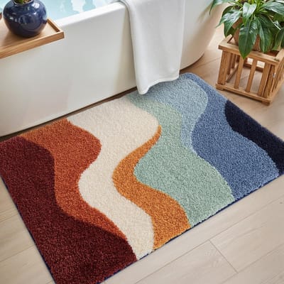 Zachte en Absorberende Badmat 40 x 60 cm, Antislip Douchemats voor Badkamer, Wasbaar en Kleurrijk