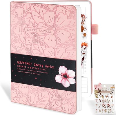 Productiviteitsplanner - Agenda Notitieboek - Dagelijkse Planning - Ongedateerd Twee Jaar - A5 Formaat - Roze