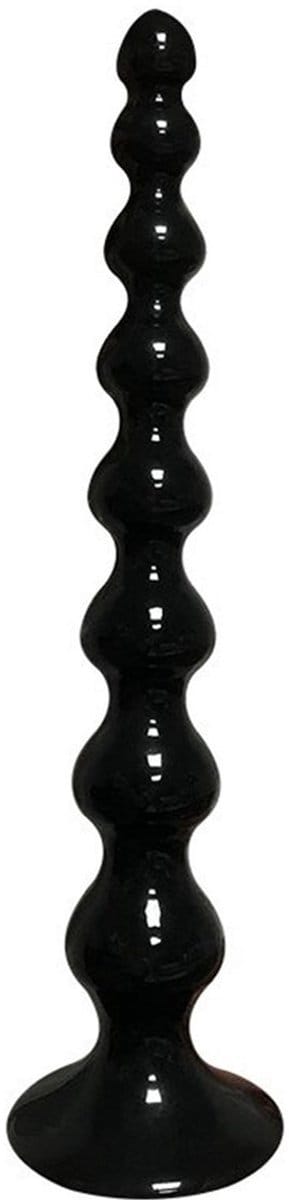 Anale Kralen Buttplug - Groot - Zwart - Siliconen - Zuignap