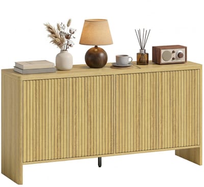 HOMCOM Dressoir - MDF - 147 x 40 x 77 cm - Eikenhout