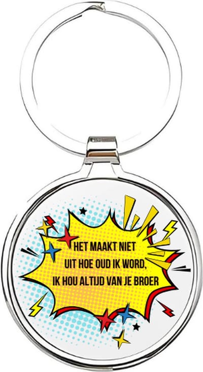Akyol - Ik hou altijd van je broer Sleutelhanger - broer - De leukste broer - Broer sleutelhanger - broers sleutelhanger - Sleutelhanger voor je broer - Familie sleutelhanger - verjaardagscadeautje - Broer cadeau - Brother - broertje - 4 x 7,5 CM