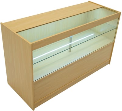C1500 led winkelbalie - esdoorn - 150 cm - 3 displayplanken