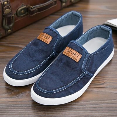 Lente Ademend Oude Peking Doek Platte Schoenen Instappers Canvas Schoenen Antislip Casual Sport Sneakers Luie Schoenen Werk Herenschoenen 38