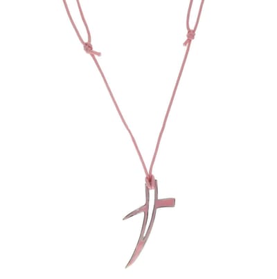 Behave ketting - Verstelbare ketting met grafische hanger - Nikkelvrij - Zacht Roze