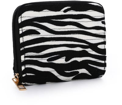 SF - Zebra portemonnee 10 x 12 x 3 cm - Zwart/Wit