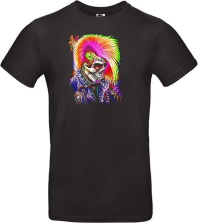 T-shirt zwart streetwear punk skull / maat S van Shirtmakelaar
