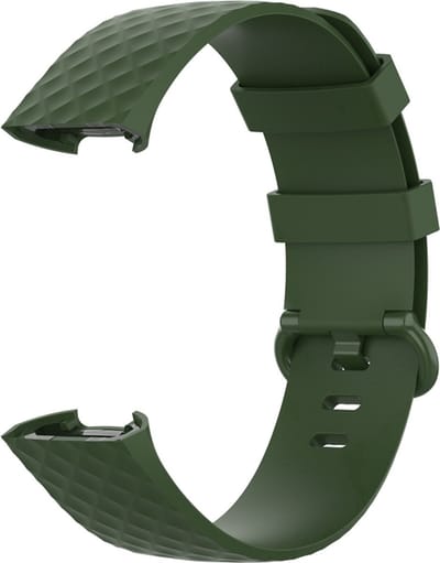 New Age Devi - Sportbandje - Siliconen Bandje - Geschikt voor Fitbit Charge 3 4 - SM - Donker Groen