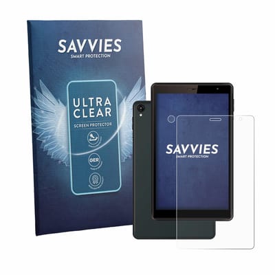Savvies - Screenprotector voor Logicom Tab 80 8" (Voor+Camera) - Folie Beschermfolie transparant 18 Stuks