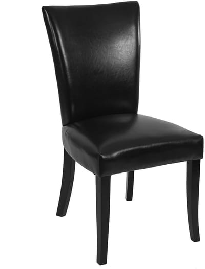 Set van 2 Chesterfield eetkamerstoelen, keukenstoel, klinknagels MVG-gecertificeerd ~ kunstleer, zwart, donkere poten