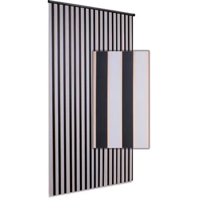Degor Vliegengordijn/deurgordijn Linten HQ - Zwart/Wit - 90x220 cm