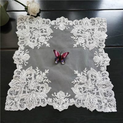 Dessous de verre carré de 40 cm de style européen, napperon en tissu isolant brodé, service à thé, assiette de fruits, vase, tapis de table basse 40x40cm