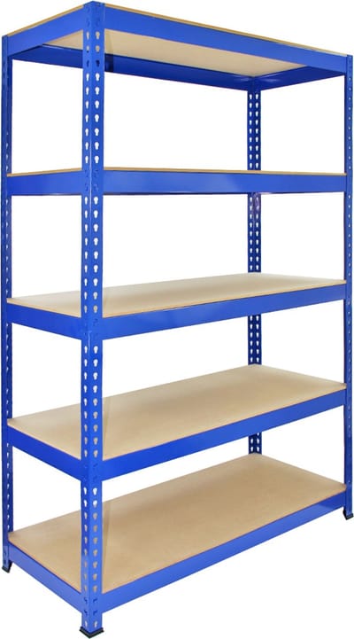 Q-rax stellingkast - blauw - 120x50x180 cm - 5 legplanken 200kg/plank