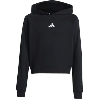 Adidas Holiday Glam Cropped Hoodie Zwart 5-6 Years Meisje