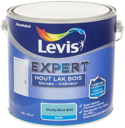 Levis - Expert Hout Lak Binnen Satin Mix - Shady Blue B40 - Mengverf - 2,5 L