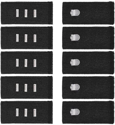 Dailygoods- Tailleband Extender 10 Stuks - Verstelbare Katoenen Extender - Metalen Haak - Onzichtbaar Design - Geschikt voor Jeans/Rokken - Afmetingen 84x35 mm - Broekverlengers