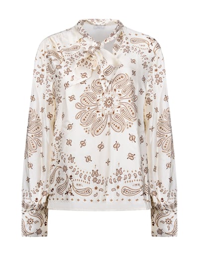 Nukus Angie Blouse Tie Paisley Blouses Off White Nkf02201