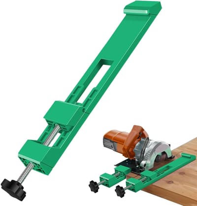 Snijgids Cirkelzaag - Verstelbaar Gereedschap - Rechte Lijn Sneden - Antislip Klem - 30 x 4 x 3 cm - Grijs