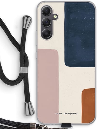 Case Company® - Hoesje met koord geschikt voor Samsung Galaxy A34 hoesje met Koord - Geo #5 - Telefoonhoesje met Zwart Koord - Bescherming aan alle Kanten en Over de Schermrand