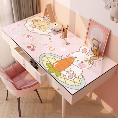 Tafelmat Antislip Hoge Waarde Een Vleugje Schoon Cartoon Schattig Meisje Met Hartjes Kinderstudietafelmat 50 * 100CM