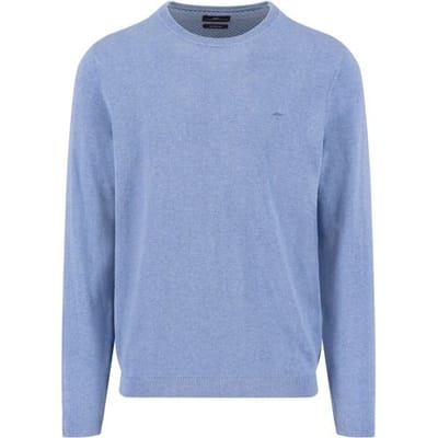 Fynch-Hatton Trui O-Neck Warm Air Cotton Cashmere Crystal Blue / male