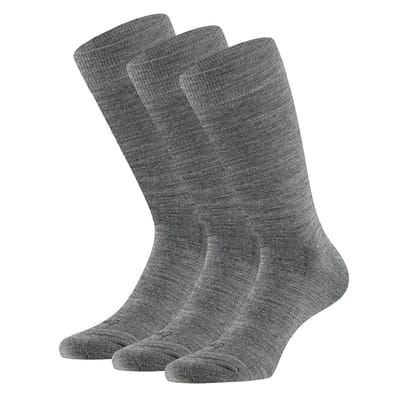 Apollo - Wollen sokken - Unisex - Midden Grijs - Maat 39/42 - Wollen sokken badstof - Wollen sokken dames - Naadloos