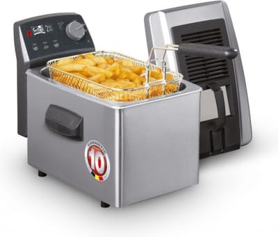 FRITEL Frituurpan - Turbo SF® 4170 - Friteuse met Filterdeksel en Kijkvenster - Olie + Vast Vet - 2-4 personen - 2400W - 3 liter - 10 jaar Garantie