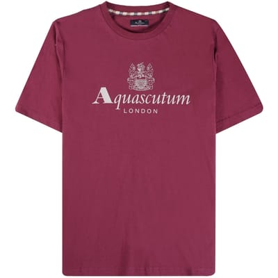 Aquascutum Active Big Logo Burgundy T-shirt