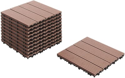 Terrastegels Composiet - Balkon vloer - Buitenruimte Opfrissen - Weerbestendig en Onderhoudsvrij - 11 Stuks - Bruin