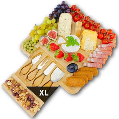 CLVP® Tapasplank met Schaaltjes - Tapasplank - Serveerplank met Bakjes - Bruin