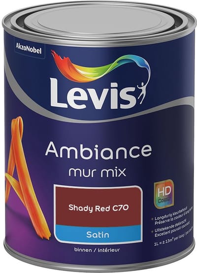 Levis - Ambiance Mur Satin Mix - Shady Red C70 - Mengverf - 1 L