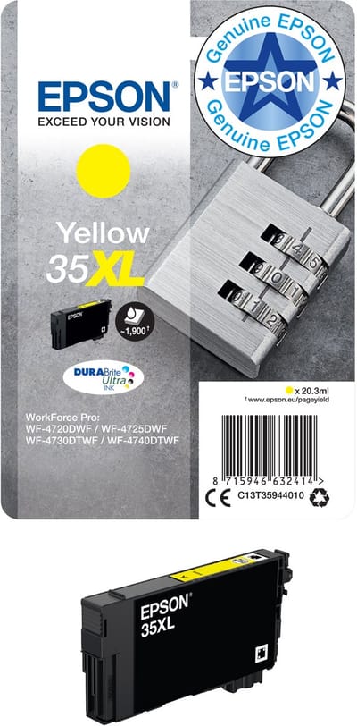 Epson Padlock 35XL Hangslot DURABrite Ultra afzonderlijke gele inkt