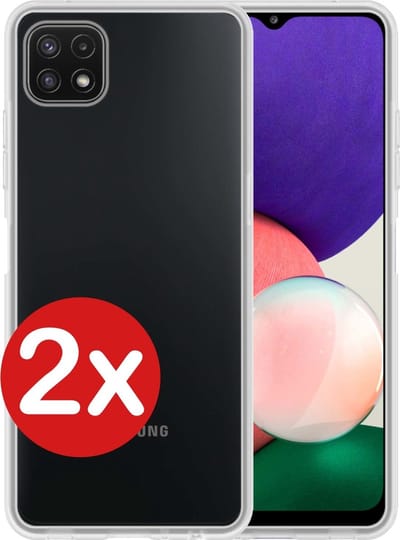 Hoesje - 2 Stuks - Geschikt voor Samsung Galaxy M22 - Sterk & Shockproof - Telefoonhoes - Back Cover - Case Siliconen - Telefoon Hoes - Transparant