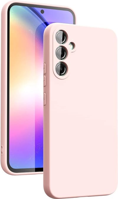 Roze hoesje geschikt voor Samsung A14 Hoesje Roze - Liquid Silicone Backcover Case Hoesje Roze geschikt voor Samsung A14 - Zijdezacht hoesje geschikt voor Samsung A14 - Pink - Roze