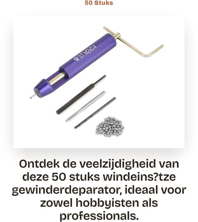 Dailygoods- Windeinsatz 50 Stuks - Schroefdraadinzetstukken - Eindstaal - Set M2 x 2D - Hoogwaardige kwaliteit - Voor schroefdraadboren - Schroefdraadinzetstuk