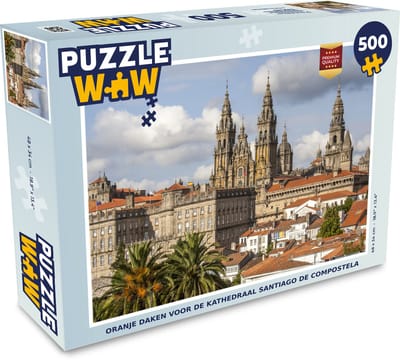 Puzzel Oranje daken voor de kathedraal Santiago de Compostela - Legpuzzel - Puzzel 500 stukjes
