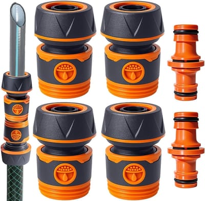 Hose Connector Set van 4 Stuks, 3/4 Inch (19mm) Tuinslang Koppelingen voor Buiten, Ideaal voor Tuin en Watergeven