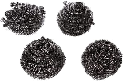 5Five staalsponsjes - zilversponsjes - zilver - 8x stuks - 6 cm - RVS - Pannensponsjes - Schoonmaaksponsjes - Schoonmaken