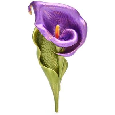 Wuli&baby Mooie Lelie Bloemen Broches Voor Vrouwen Unisex 4-kleur Email Planten Feest Kantoor Broche Speld Cadeaus purple