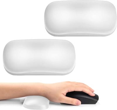 Ergonomische 2-in-1 Ellenboogsteunen en Polssteun voor Bureau, Antislip Armsteunpads voor Comfort en Ondersteuning, Ideaal voor Langdurig Gebruik (Wit)