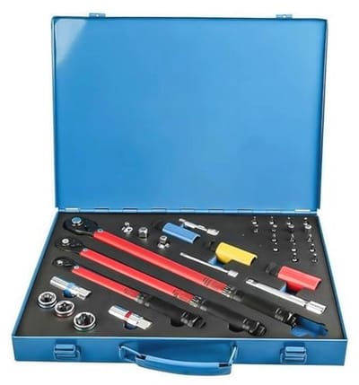 Momentsleutel Set 33-delig, 1/2" 3/8" 1/4", 20-230Nm met Verlengingen en Schroefbits voor Auto en Fiets
