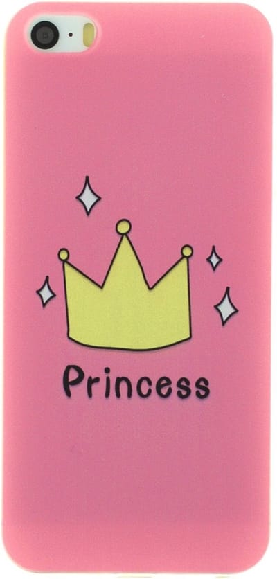 Peachy Roze Amsterdam Princess geschikt voor iPhone 5 5s SE 2016 TPU hoesje case kroontje cover
