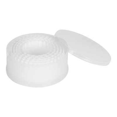 set uitsteekvormen rond 12 cm wit 6-delig