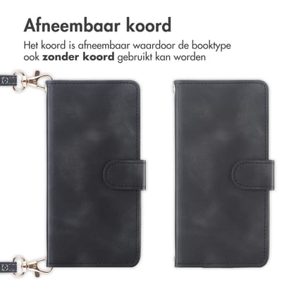 imoshion Hoesje - Geschikt voor Motorola Moto G57 Power - Bookcase met koord - Zwart