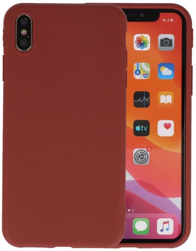 Premium Color Bescherming Telefoonhoesje - Backcover Hoesje - Achterkant Hoesje - Geschikt voor iPhone XS / iPhone X - Bruin