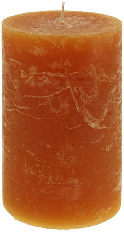 Stompkaarsen, donkeroranje, effen, zonsondergangmotief, 60x100mm, 4 st
