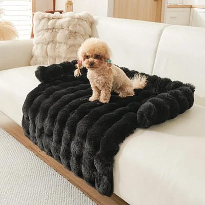 Verdikte Konijnenpluche Hondenkussen Zacht Pluche Hondenkussen Bank Sofa Huisdier Meubelbeschermer Hoes Wasbare Deken Kussen Hondenhok Pet bed 75x75CM