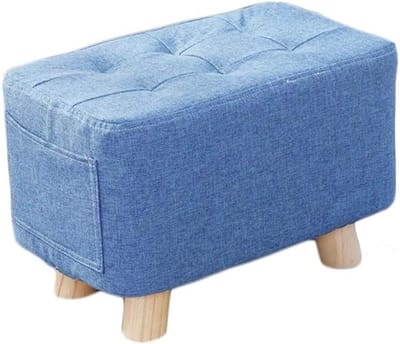 Voetenbank Kruk - Poef - Ontspannen Zitten - Anti-slip Onderkant - Compact - Blauw