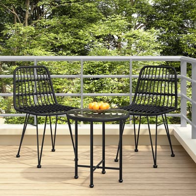vidaXL - Tuinstoelen - 2 - st - 48x62 - 84 - cm - PE - rattan - zwart