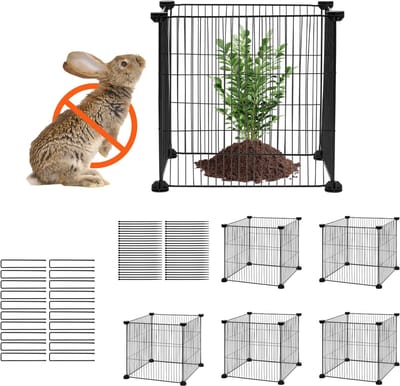 5-Pack Plantenbescherming, 15,35 “x15,35” Kippengaaskooien, Buitenhekwerk voor Bloemen, Groenten, Houdt Dieren Buiten, Metaalgaas